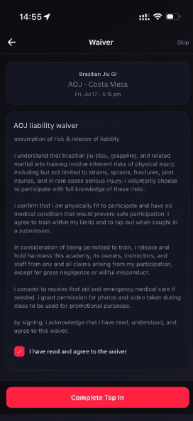 Digital Waivers mockup