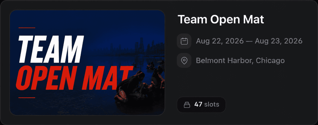 Tap In Pop Up Events - Team Open Mat