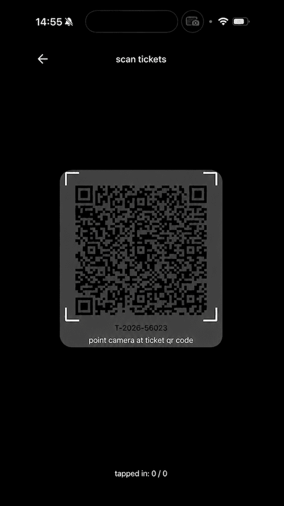 Seminar check in screen mockup